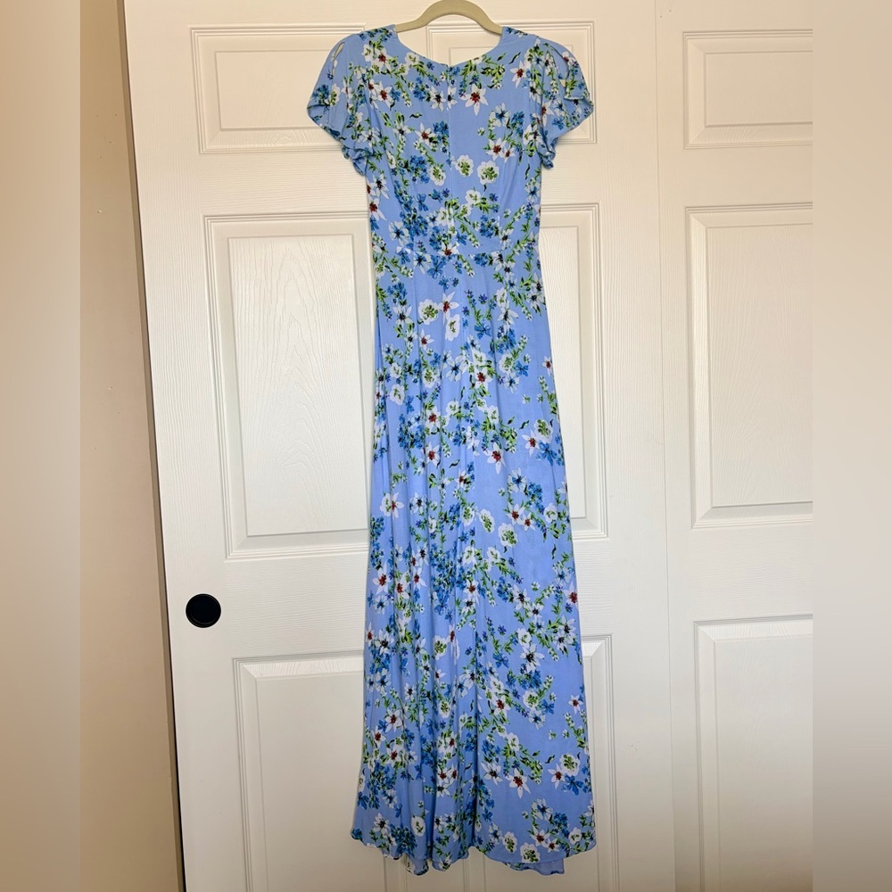 Banana Republic Light Blue Floral Maxi Dress — Size 0 - Picture 4 of 9